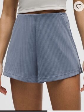lululemon athletica Ribbed High-Waist Slate Blue Shorts